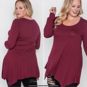 PLUS SIZE ASYMMETRICAL TOP